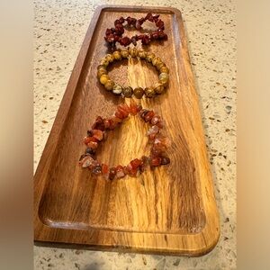 Set of 3 New Beaded Stretchy Bracelets - #6